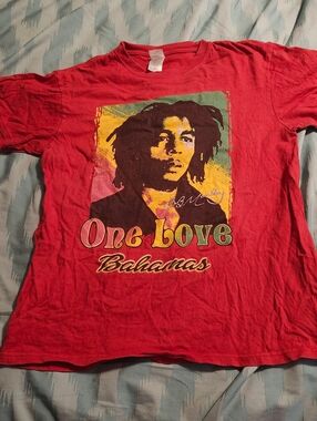 BOB MARLEY One Love BAHAMAS Cotton Mill Graphic T-Shirt Men's Size Medium